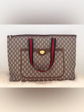 Gucci Plus Vintage Monogram GG Supreme Shoulder Tote Like New
